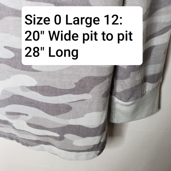 Torrid Top "Can't I'm Busy" Gray Camo Size 0 Large 12 Long Sleeve Hoodie Tee NWT - Picture 7 of 16